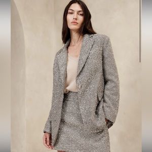 Banana Republic Gray Tweed Blazer